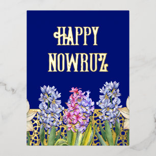 Blue Hyacinth Spring Blossom Folie Briefkaart