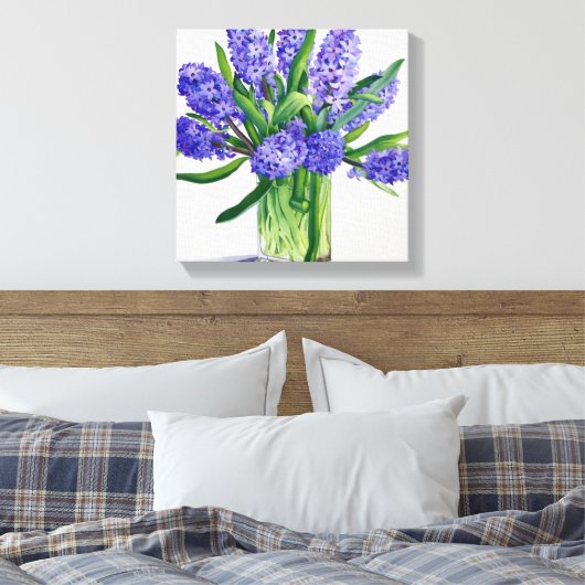Blue Hyacinths Canvas Afdruk (Insitu (Slaapkamer))
