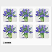 Blue Hyacinths Vierkante Sticker (Vel)