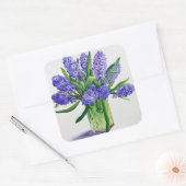 Blue Hyacinths Vierkante Sticker (Envelop)