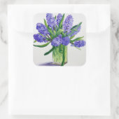 Blue Hyacinths Vierkante Sticker (Tas)