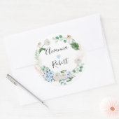 Blue Hydrange Blush Roos Wedding Sticker (Envelop)