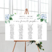 Blue Hydrangea 4 Banquet Table Separate Chart Poster