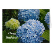 Blue Hydrangea 814 Birthday Card (Voorkant Horizontaal)
