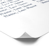 Blue Hydrangea 8 Tables Wedding SEATING CHART Poster (Hoek)