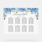 Blue Hydrangea 8 Tafels Zitplaatsen GRAFIEK Acryl  Acryl Bord (Voorkant)