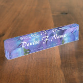 Blue Hydrangea Aangepersonaliseerde Floral Naambordje (Zijkant)