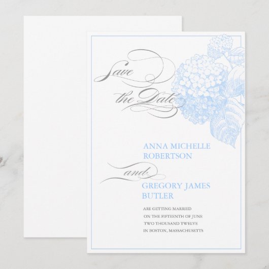 Blue Hydrangea Aankondiging (Voorkant / Achterkant)