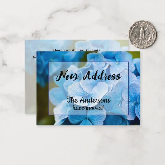 Blue Hydrangea - Aankondiging nieuw adres (Voorkant / Achterkant in situ)