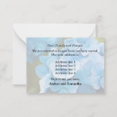 Blue Hydrangea - Aankondiging nieuw adres (Achterkant)
