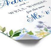 Blue Hydrangea Advice and Well Wishes Sign Poster (Hoek)