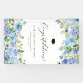 Blue Hydrangea Afstuderen gefeliciteerd Spandoek (Horizontaal)