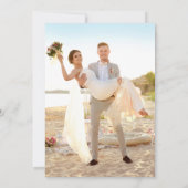 Blue Hydrangea and Pink Rose Floral Garden Wedding Bedankkaart (Achterkant)