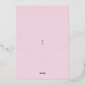 Blue Hydrangea and Pink Rose Floral Garden Wedding Folie Uitnodiging (Achterkant)