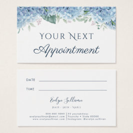 Blue Hydrangea Appointment Card Visitekaartje