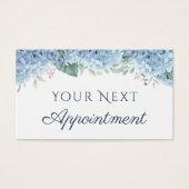 Blue Hydrangea Appointment Card Visitekaartje (Voorkant)