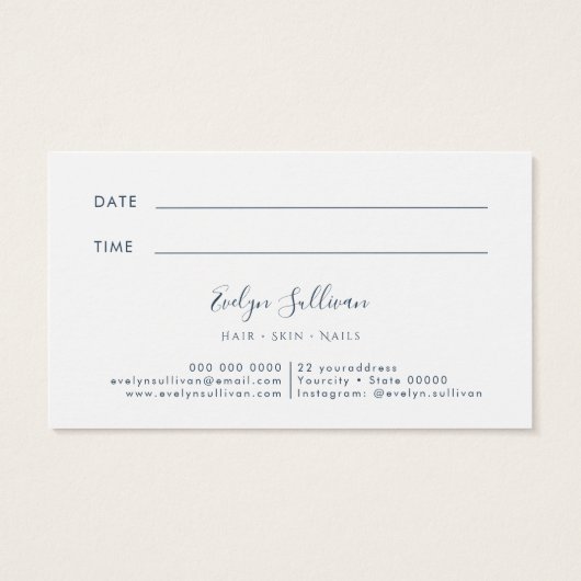 Blue Hydrangea Appointment Card Visitekaartje (Achterkant)