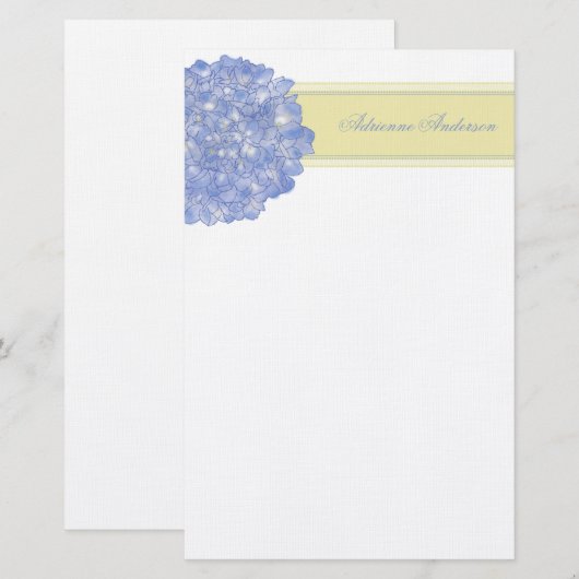 Blue Hydrangea Art Briefpapier (Voorkant / Achterkant)