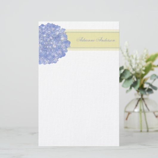 Blue Hydrangea Art Briefpapier (Staand voorkant)
