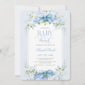Blue Hydrangea Baby Brunch Kaart (Voorkant)