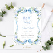 Blue Hydrangea Baby Brunch Kaart