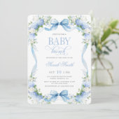 Blue Hydrangea Baby Brunch Kaart (Staand voorkant)