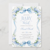 Blue Hydrangea Baby Brunch Kaart (Voorkant)