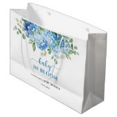 Blue Hydrangea Baby in Bloom Baby shower Groot Cadeauzakje (Voorkant Gekanteld)