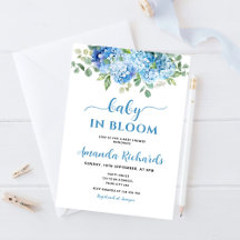 Blue Hydrangea Baby in Bloom Baby shower