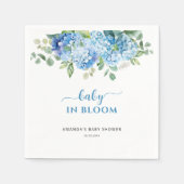 Blue Hydrangea Baby in Bloom Baby shower Servet (Voorkant)