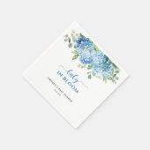 Blue Hydrangea Baby in Bloom Baby shower Servet (Hoek)