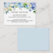 Blue Hydrangea Baby shower Boek Aanvraag Invoegen Informatiekaartje (Voorkant / Achterkant)