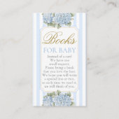 Blue Hydrangea Baby shower Boy Book Informatiekaartje (Voorkant)