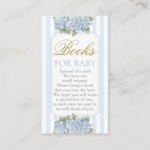 Blue Hydrangea Baby shower Boy Book