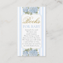 Blue Hydrangea Baby shower Boy Book Informatiekaartje