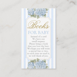 Blue Hydrangea Baby shower Boy Book Informatiekaartje