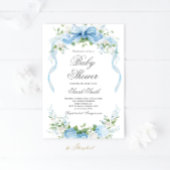 Blue Hydrangea Baby Shower Boy Invitation Kaart