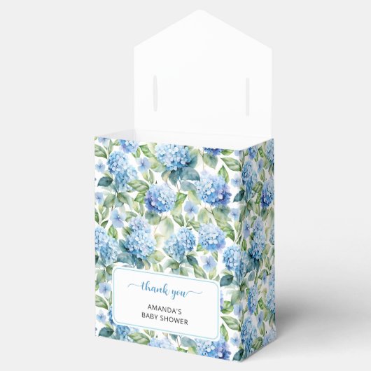 Blue Hydrangea Baby shower dank u Bedankdoosjes (Geopend)
