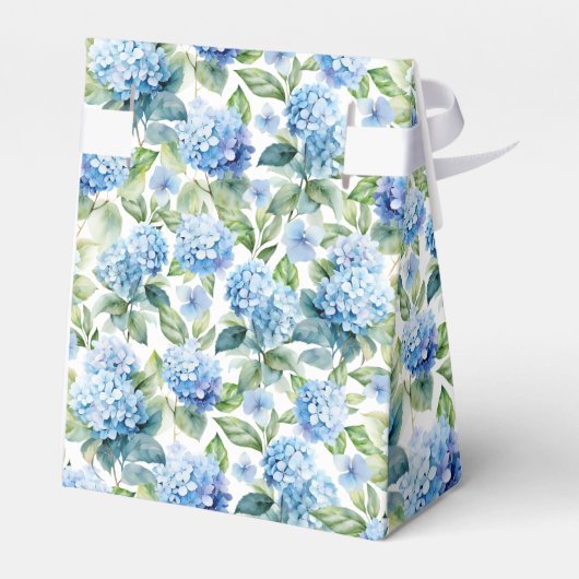 Blue Hydrangea Baby shower dank u Bedankdoosjes (Achterkant)