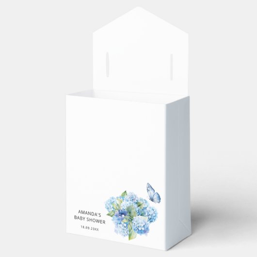 Blue Hydrangea Baby shower dank u Bedankdoosjes (Geopend)
