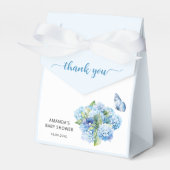 Blue Hydrangea Baby shower dank u Bedankdoosjes (Voorkant Zijde)