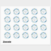 Blue Hydrangea Baby shower dank u Ronde Sticker (Vel)