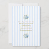 Blue Hydrangea Baby shower Invitation Kaart (Achterkant)
