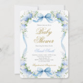 Blue Hydrangea Baby shower Invitation Kaart (Voorkant)