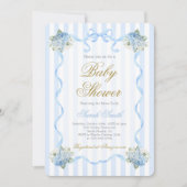 Blue Hydrangea Baby shower Invitation Kaart (Voorkant)
