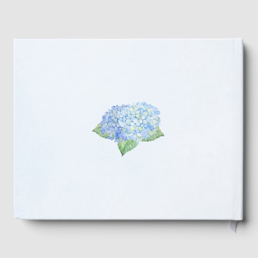 Blue Hydrangea Baby shower, speciaal aangepast Gastenboek (Achterkant)