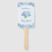 Blue Hydrangea Baby shower, speciaal aangepast Handwaaier (Achterkant)