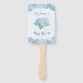 Blue Hydrangea Baby shower, speciaal aangepast Handwaaier (Voorkant)