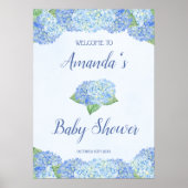Blue Hydrangea Baby shower, speciaal aangepast Poster (Voorkant)