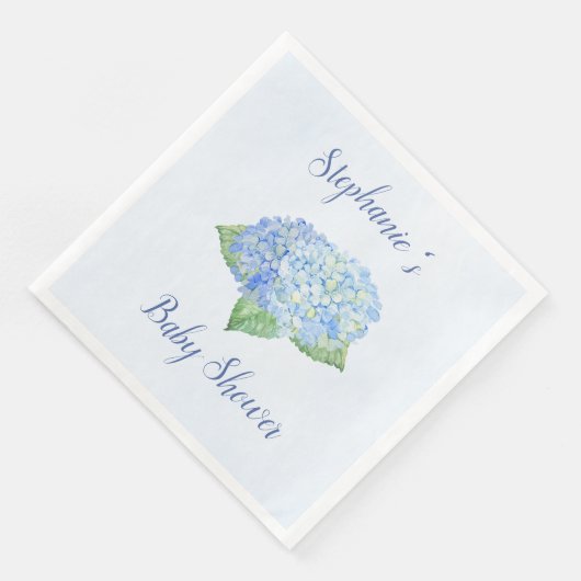 Blue Hydrangea Baby shower, speciaal aangepast Servet (Hoek)